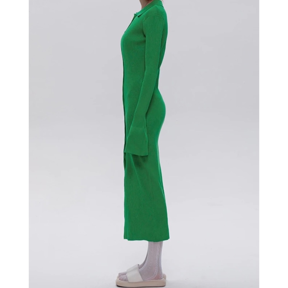 Shell Sleeve Ribbed Maxi Dress - Picture 12 of 17